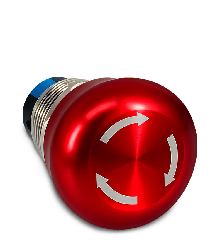Botão De Emergência Antivandalismo 1 Contato Reversível Metálico 19mm Vermelho - RN19C-M11 Botão De Emergência Antivandalismo 1 Contato Reversível Metálico 19mm Vermelho - RN19C-M11