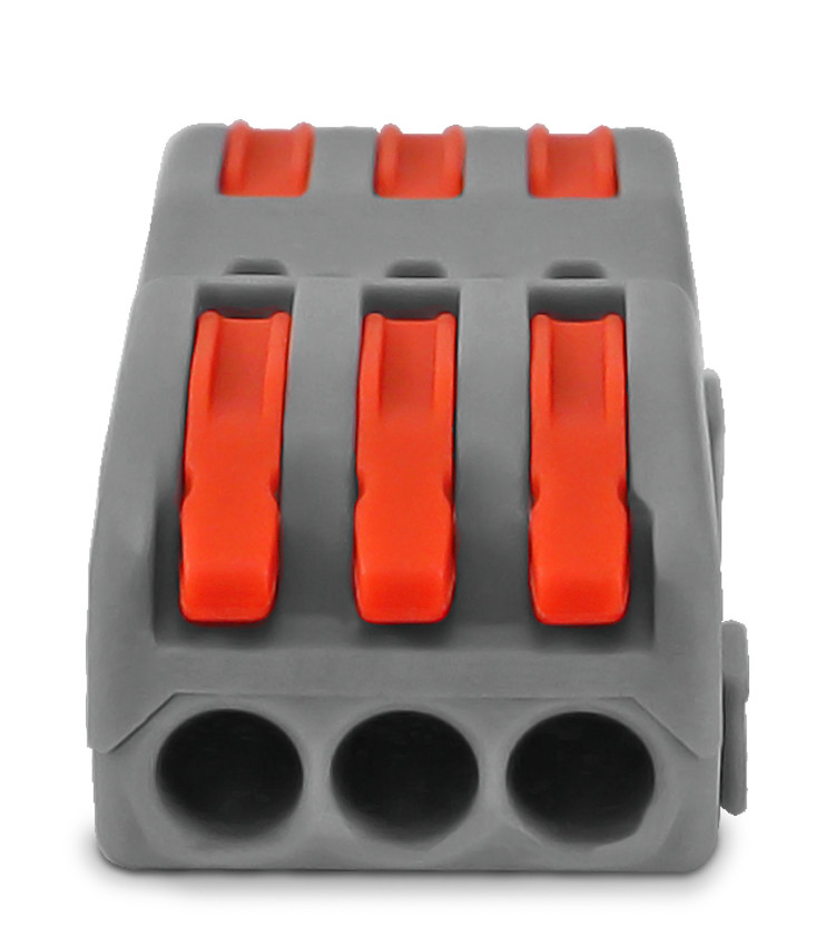 Conector de Emenda Rápida 3 Vias 3 Polos para Cabo até 4mm² Corrente máx. 32A - KV212
