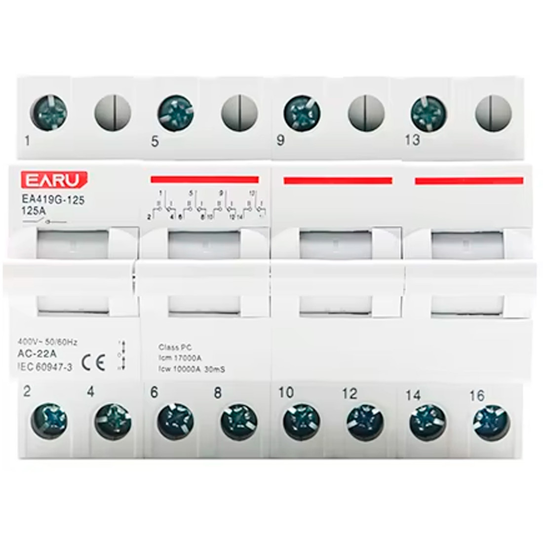 Chave de Transferência 4 Polos 125A Trilho DIN Tetrapolar Rede Gerador