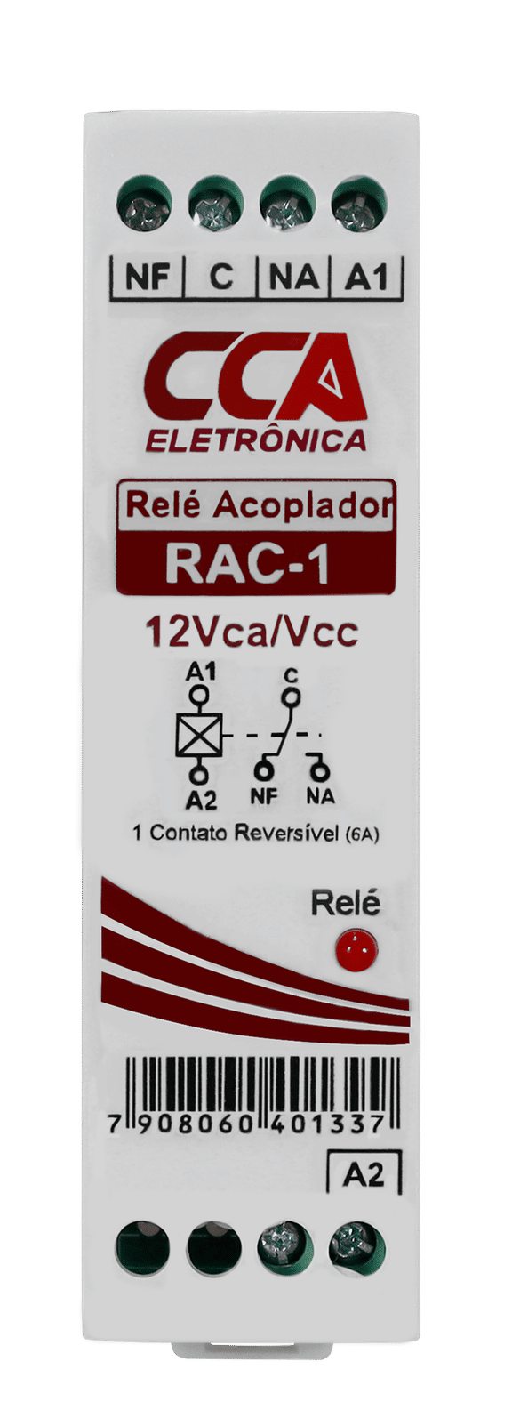 Relé Acoplador Interface 12V com 1 Contato Reversível