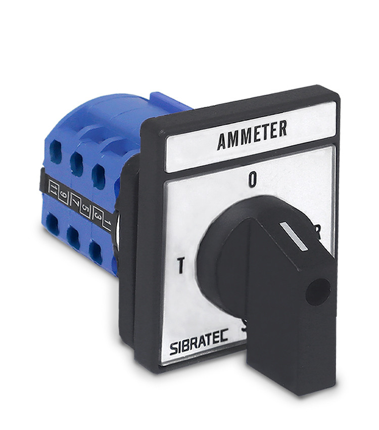 Chave Amperimétrica Rotativa com 4 Posições 0/R/S/T até 20A para Porta de Painel - LW28-20A