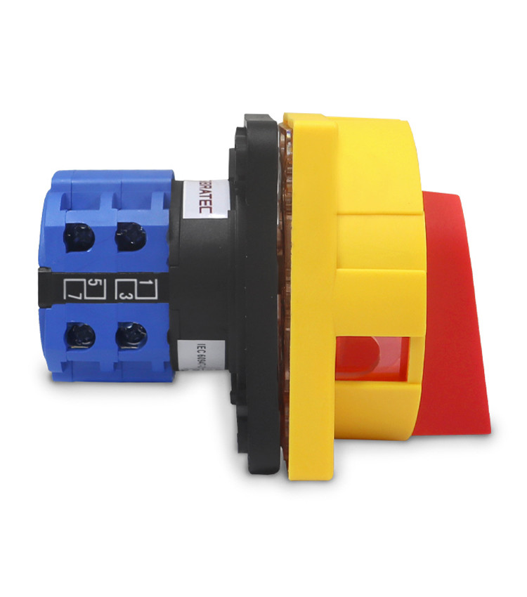 Chave Liga Desliga Rotativa 20A 4 Polos para Porta de Painel Vermelha / Amarela - LW28GS-20A Chave Liga Desliga Rotativa 20A 4 Polos para Porta de Painel Vermelha / Amarela - LW28GS-20A