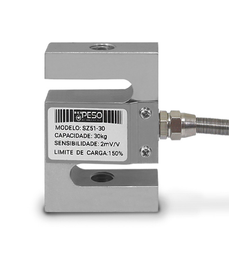 Célula de Carga tipo Z de Tração Capacidade 30Kg Rosca M12 - SZ51-30 Célula de Carga tipo Z de Tração Capacidade 30Kg Rosca M12 - SZ51-30