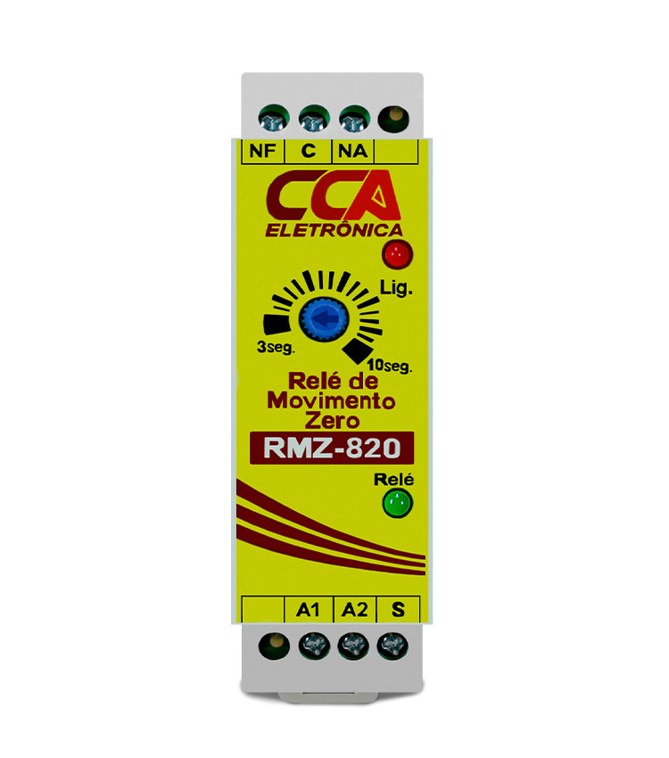 Rele de Segurança Monitoramento De Movimento Zero Motor Parado 24V - RMZ-820