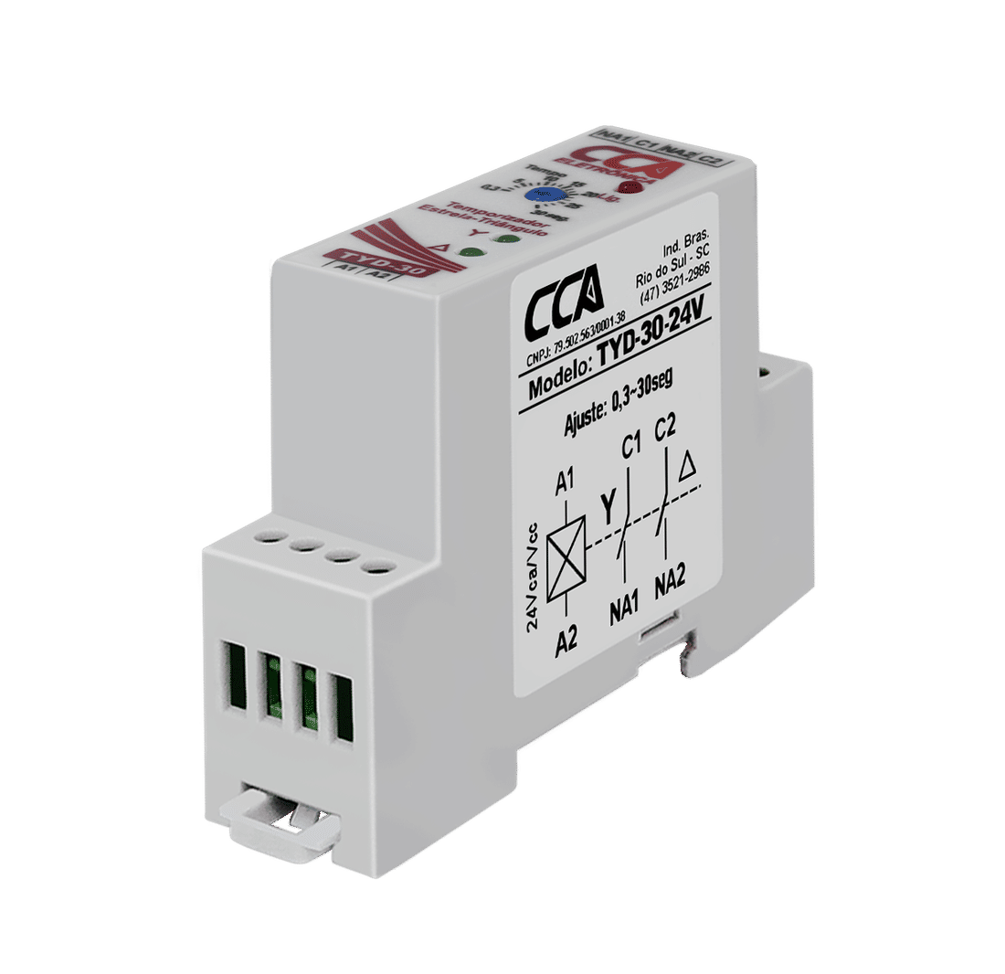 Relé Temporizador Analógico Estrela Triangulo 0-30s 24V