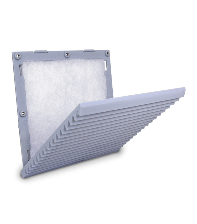 Veneziana com Filtro para Ventilador 150x150mm e 120x120mm cor Cinza