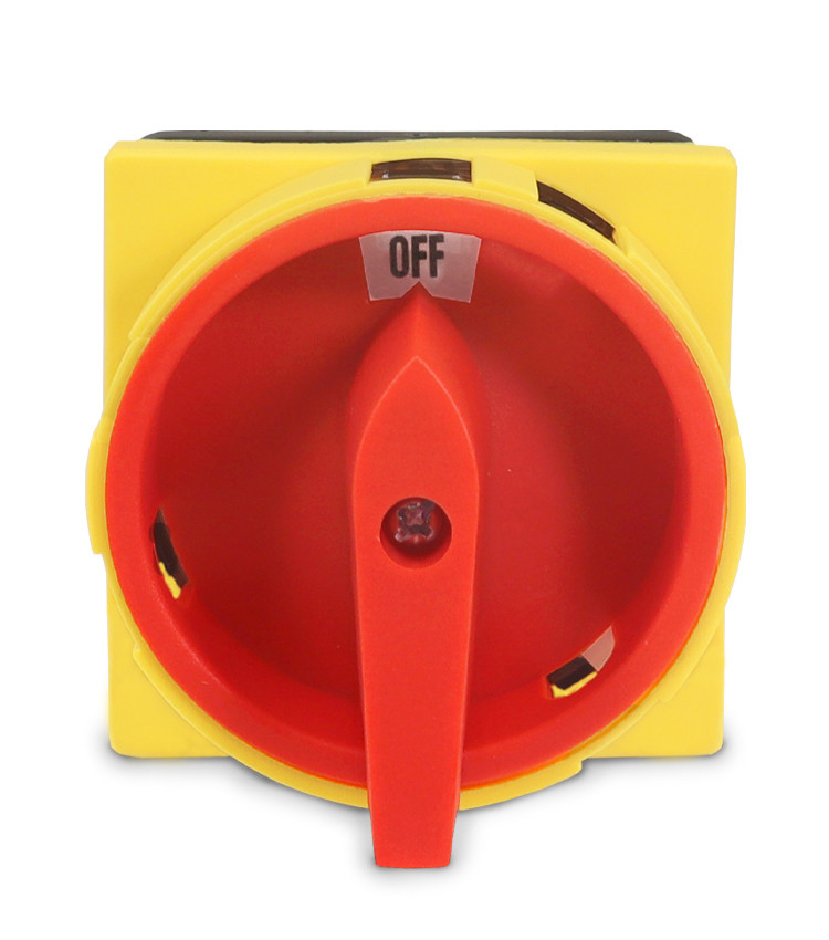 Chave Liga Desliga Rotativa 32A 4 Polos para Porta de Painel Vermelha / Amarela - LW28GS-32A Chave Liga Desliga Rotativa 32A 4 Polos para Porta de Painel Vermelha / Amarela - LW28GS-32A