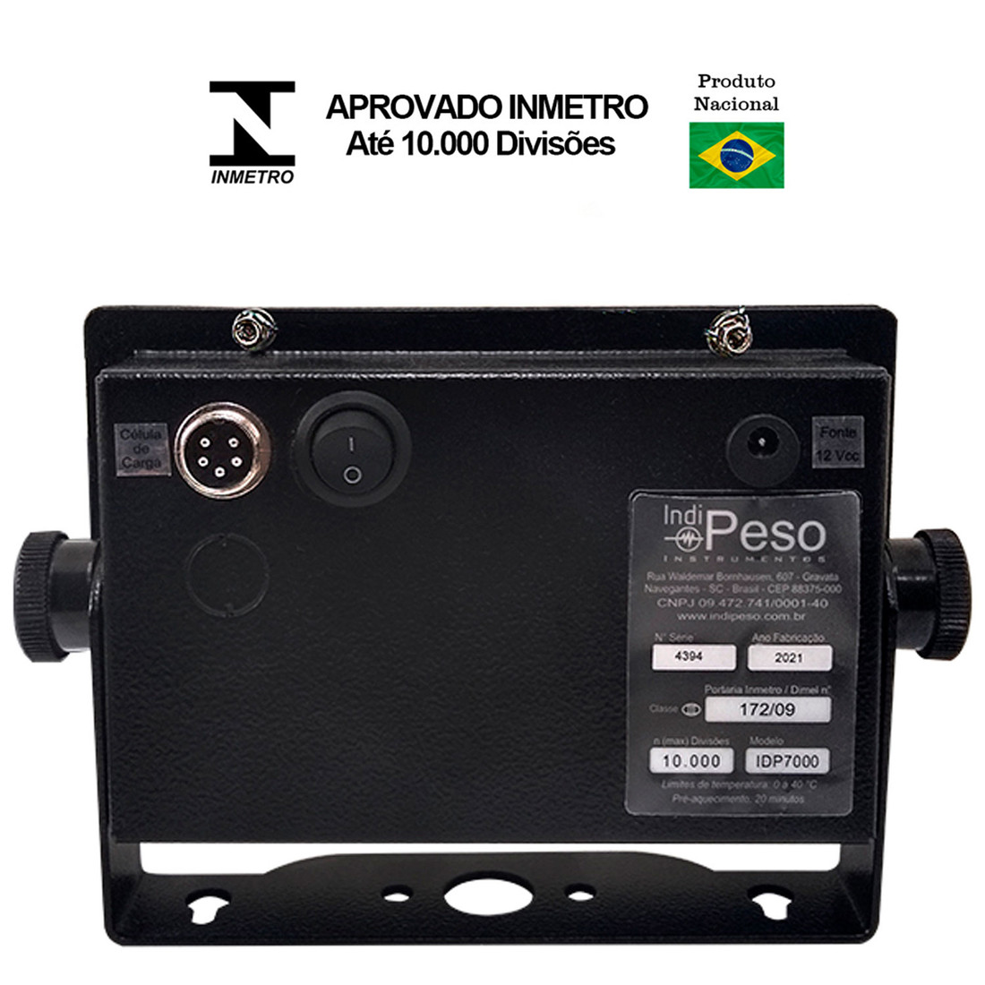 Indicador de Peso Aprovado INMETRO Aço Carbono 175x115mm - sem Saídas IDP7000-UNO