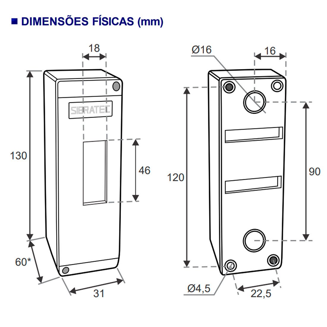 Caixa Plástica de Sobrepor para Disjuntor DIN de 1 Polo - QDS-1P Caixa Plástica de Sobrepor para Disjuntor DIN de 1 Polo - QDS-1P