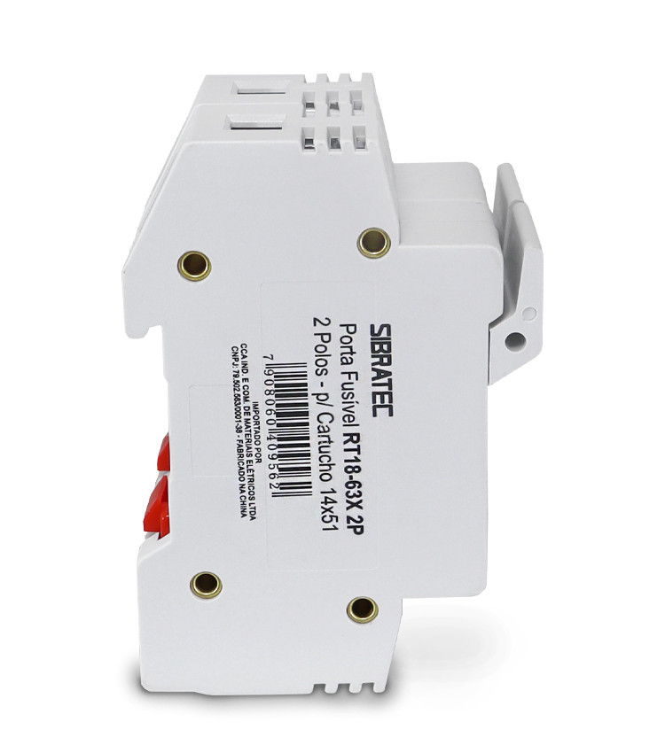 Porta Fusível Cartucho 2 Polos até 63A RO16 14x51mm 690V com LED Indicador - RT18-63 Porta Fusível Cartucho 2 Polos até 63A RO16 14x51mm 690V com LED Indicador - RT18-63