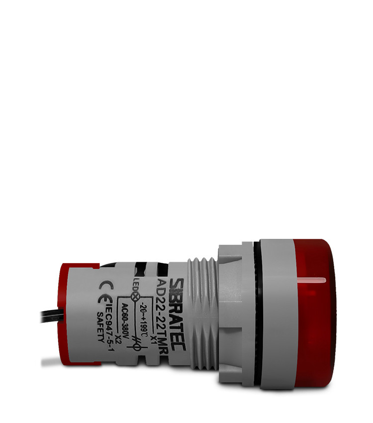 Medidor de Temperatura Digital -20 A 199°C Vermelho 22mm Bivolt 110V / 220V - AD22-22TMR