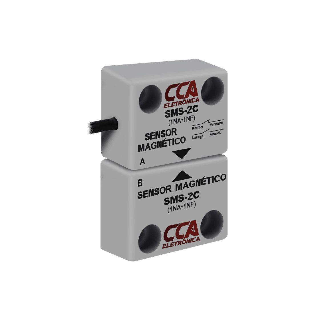 Sensor Magnético de Proximidade 1NA + 1NF - Emissor + Receptor - SMS-2C