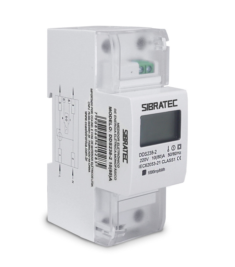 Medidor de Energia kWh Monofásico Medição Direta até 80A - DDS238-2 Medidor de Energia kWh Monofásico Medição Direta até 80A - DDS238-2
