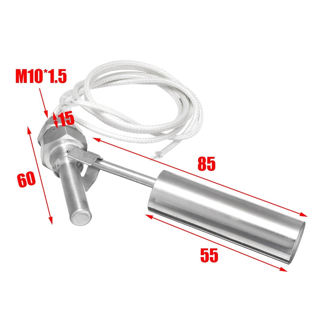 Chave Boia de Nível Aço Inox Rosca M10 Horizontal Cabo 30cm