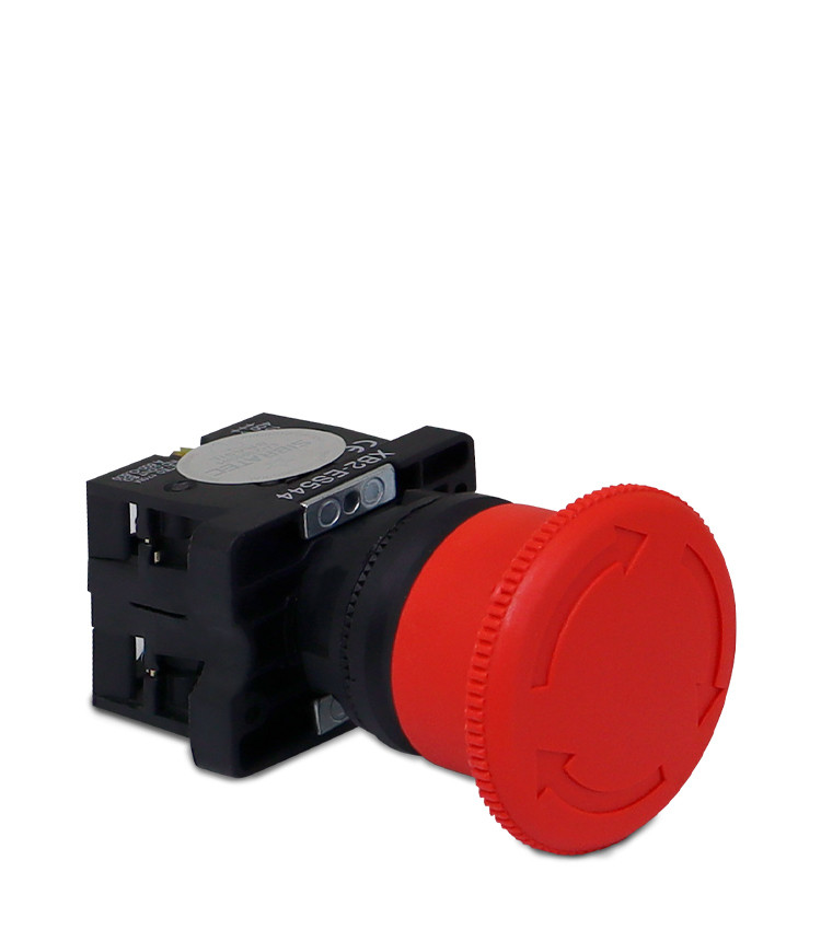 Botão de Emergência tipo Cogumelo 2NF (Destrava Girando) Plástico 22mm com Trava - XB2-ES544 Botão de Emergência tipo Cogumelo 2NF (Destrava Girando) Plástico 22mm com Trava - XB2-ES544