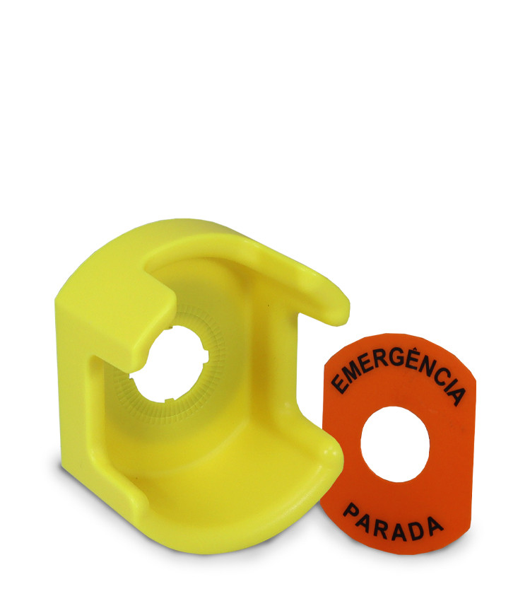 Protetor Plástico Guarda Alta Amarelo para Botão de Emergência 22mm - SA-EG2 Protetor Plástico Guarda Alta Amarelo para Botão de Emergência 22mm - SA-EG2