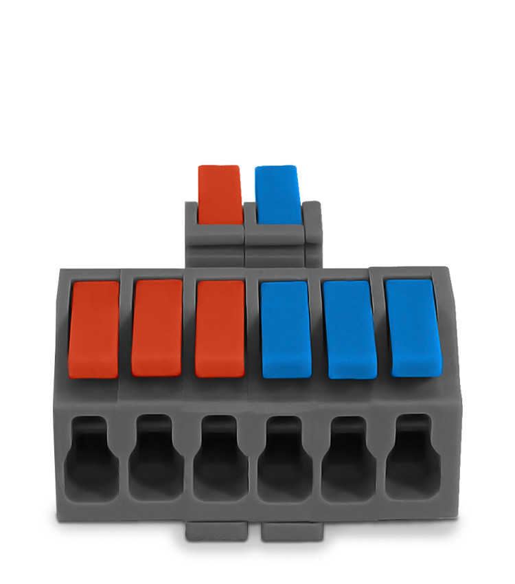 Conector Emenda Derivação Rápida 2 Entradas 6 Saídas Cabo até 4mm² Corrente máx. 41A - KV426