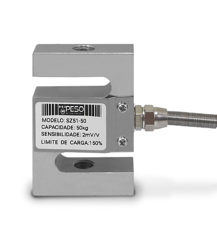 Célula de Carga tipo Z de Tração Capacidade 50Kg Rosca M12 - SZ51-50 Célula de Carga tipo Z de Tração Capacidade 50Kg Rosca M12 - SZ51-50