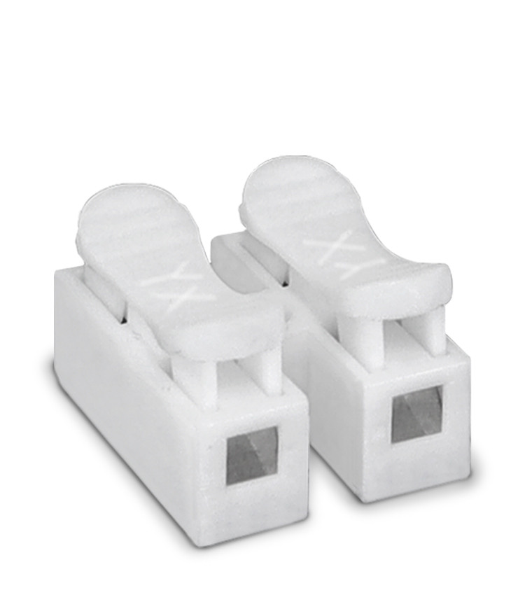 Kit 100 Conector Rápido Emenda 2 Vias Inline Cabo até 2,5mm² Corrente Máx. 10a - CH-2