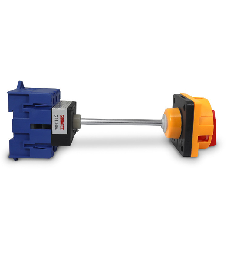 Chave Liga Desliga Rotativa 100A 3 Polos com Haste para Porta de Painel - D11-100A Chave Liga Desliga Rotativa 100A 3 Polos com Haste para Porta de Painel - D11-100A