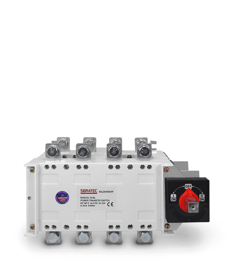 Chave de Transferência Manual 250A 4 Polos 3 Posições Rede Gerador - SGLZ Chave de Transferência Manual 250A 4 Polos 3 Posições Rede Gerador - SGLZ