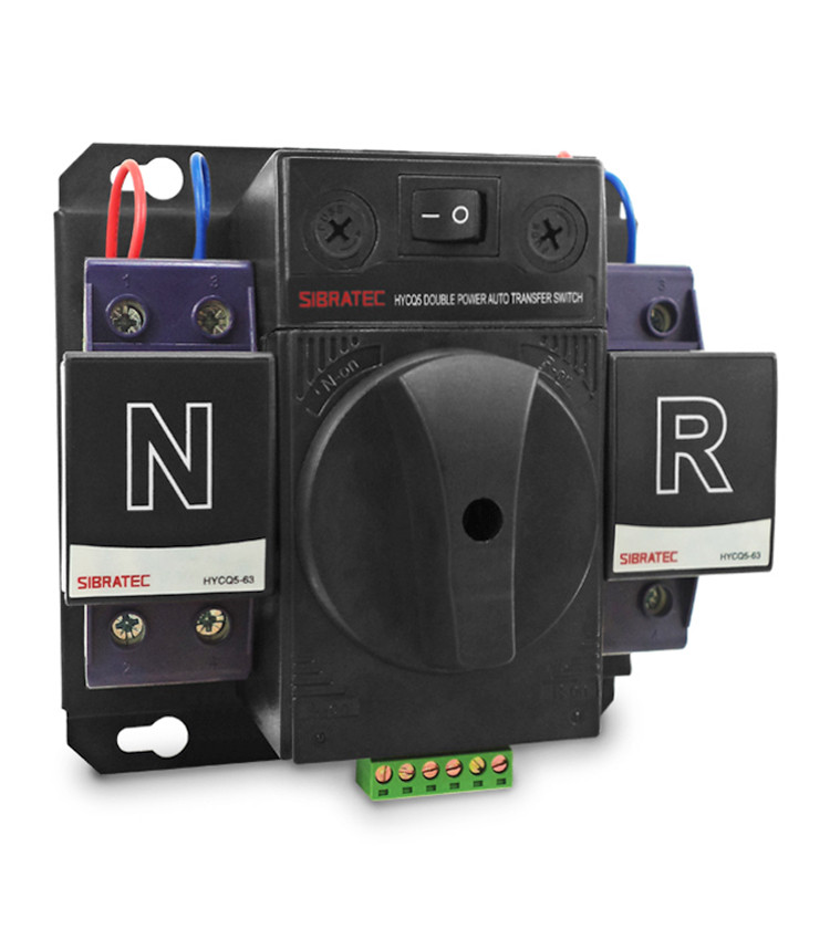 Chave de Transferência Automática 63A 2 Polos 220V Rede Gerador - HYCQ5M Chave de Transferência Automática 63A 2 Polos 220V Rede Gerador - HYCQ5M