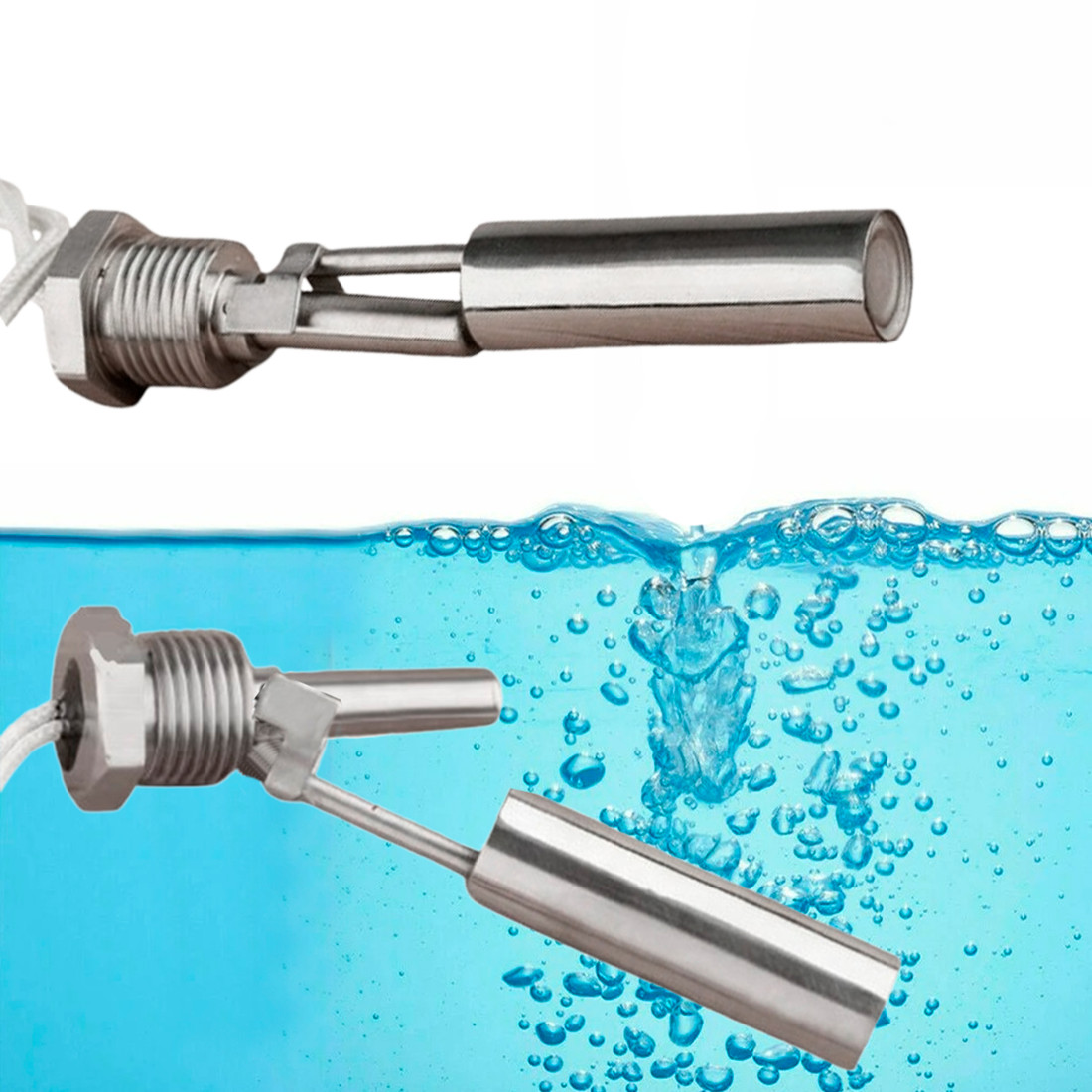 Chave Boia de Nível Aço Inox Rosca 1/2" Horizontal Cabo 30cm Chave Boia de Nível Aço Inox Rosca 1/2" Horizontal Cabo 30cm