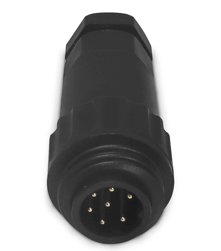 KIT Conector Fêmea + Macho 7 Vias Pendente para Cabo sem Tampa Blindado IP68 - WA22