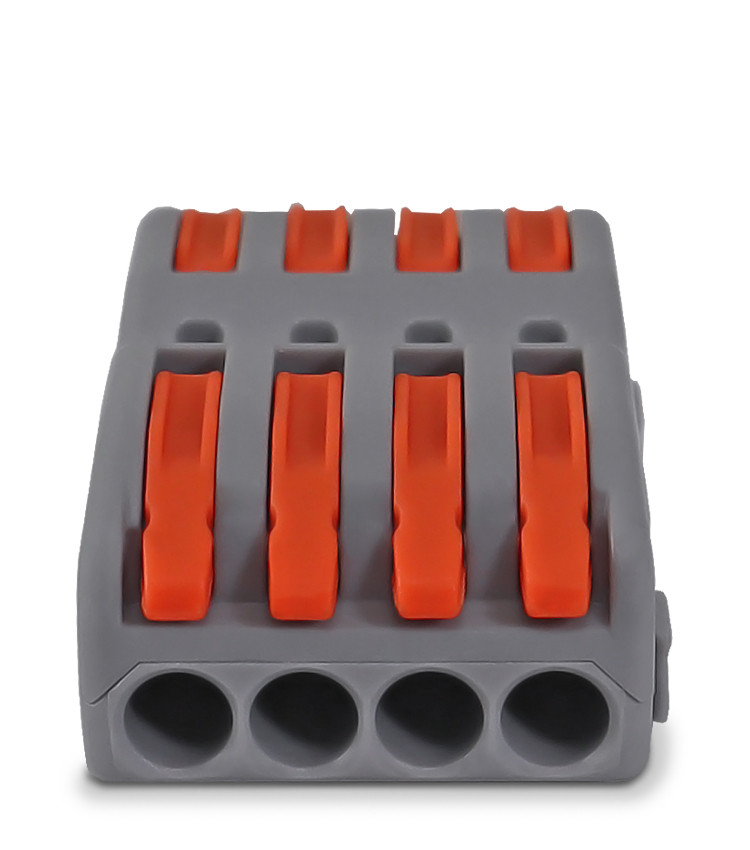 Conector de Emenda Rápida 4 Vias 4 Polos para Cabo até 4mm² Corrente máx. 32A - KV212 Conector de Emenda Rápida 4 Vias 4 Polos para Cabo até 4mm² Corrente máx. 32A - KV212