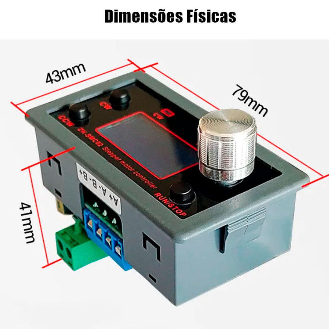 Controlador Digital Velocidade Reversão Ângulo Ciclos 12/24V com Driver para Motor De Passo Nema Controlador Digital Velocidade Reversão Ângulo Ciclos 12/24V com Driver para Motor De Passo Nema