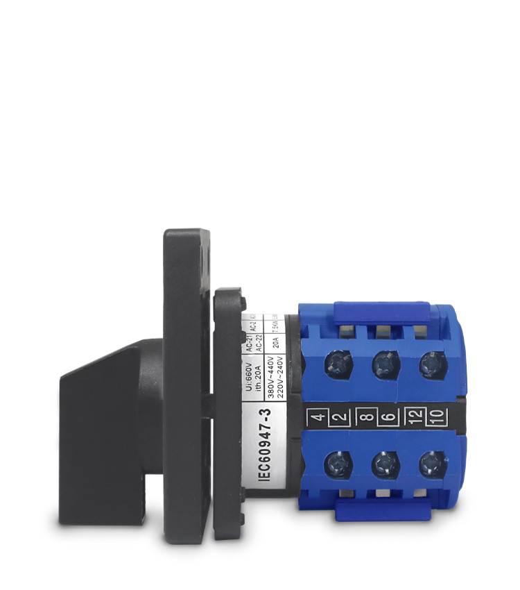 Chave Amperimétrica Rotativa com 4 Posições 0/R/S/T até 20A para Porta de Painel - LW28-20A