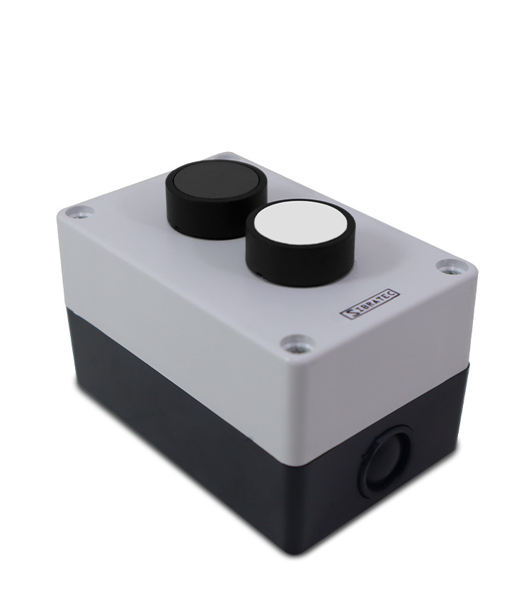 Botoeira Liga Desliga Botão de Pulso Preto 1NA + Branco 1NA de Comando Botoeira Liga Desliga Botão de Pulso Preto 1NA + Branco 1NA de Comando