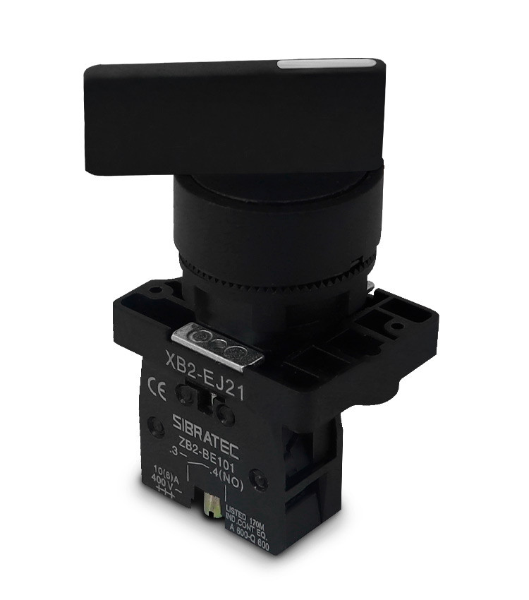 Chave Seletora com 2 Posições 1NA Plástica 22mm Manopla Longa - EJ21