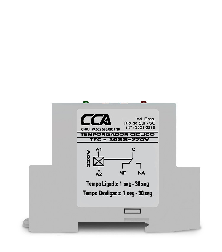 Temporizador Cíclico Liga 0-30 Seg. X Desliga 0-30 Seg. - 220V Temporizador Cíclico Liga 0-30 Seg. X Desliga 0-30 Seg. - 220V