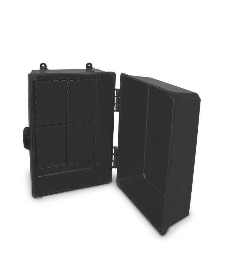 Quadro de Comando Caixa Plástica Preta M 28x18x14cm para Montagem de Materiais Elétricos - C281814