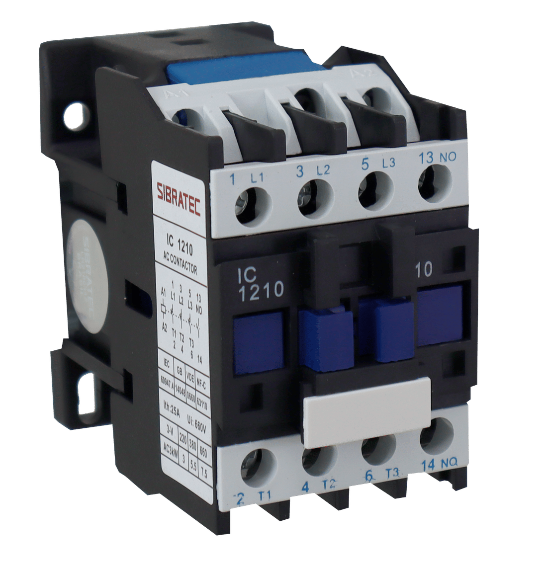 Contator Tripolar 12A 1210 Bobina 24Vac com Contato aux. 1NA