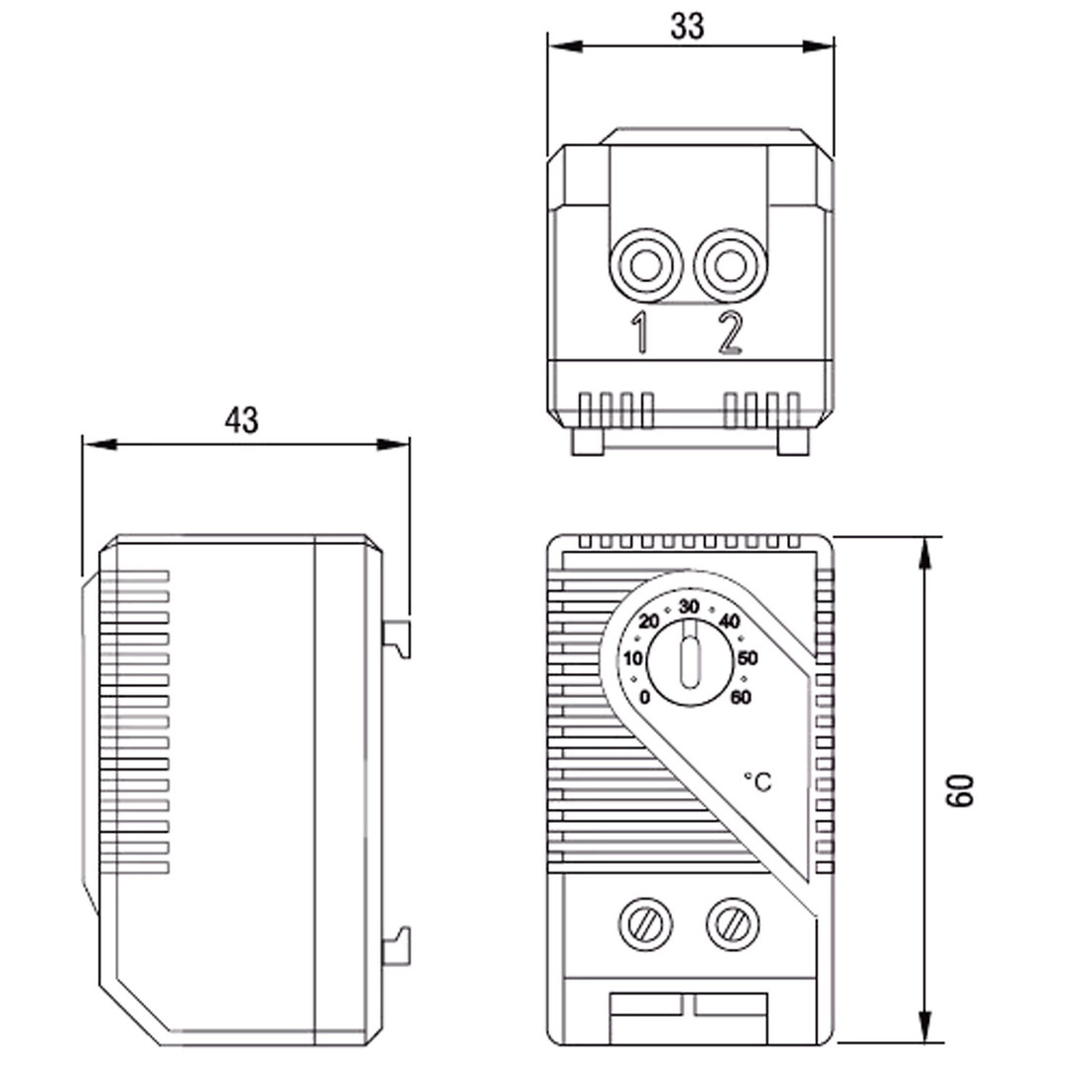 Termostato para Aquecimento 1NF Painel Quadro Elétrico Trilho Din Ajuste: 0°C ~ 60°C - Kto011 Termostato para Aquecimento 1NF Painel Quadro Elétrico Trilho Din Ajuste: 0°C ~ 60°C - Kto011