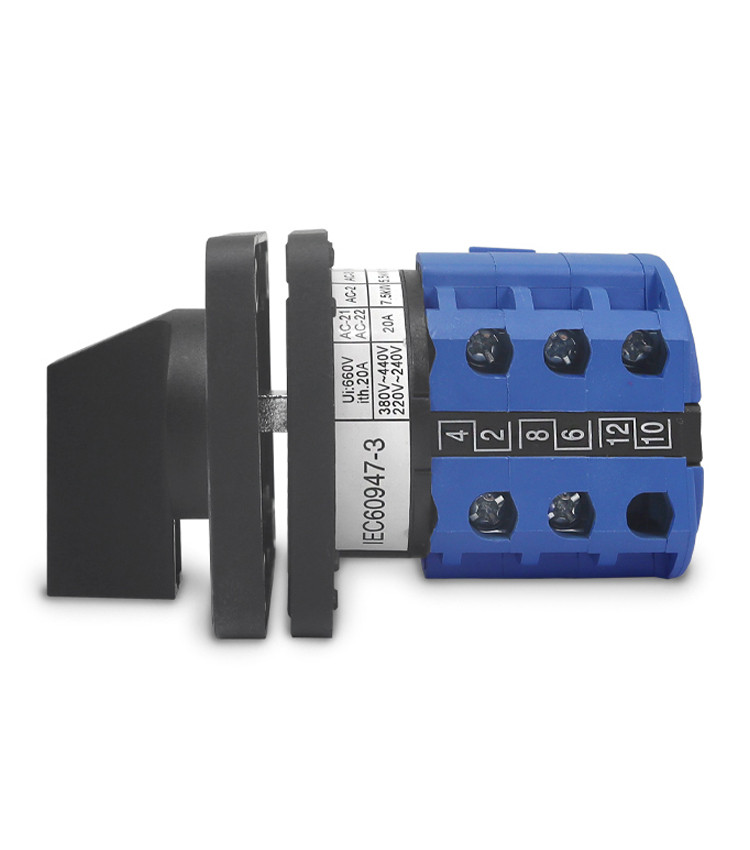 Chave Reversora Rotativa Trifásica 20A (1-0-2) Porta de Painel - LW26R Chave Reversora Rotativa Trifásica 20A (1-0-2) Porta de Painel - LW26R