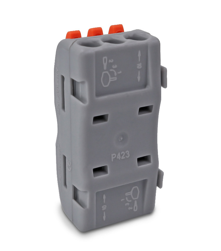 Conector de Emenda Rápida 3 Vias 3 Polos para Cabo até 4mm² Corrente máx. 32A - KV212
