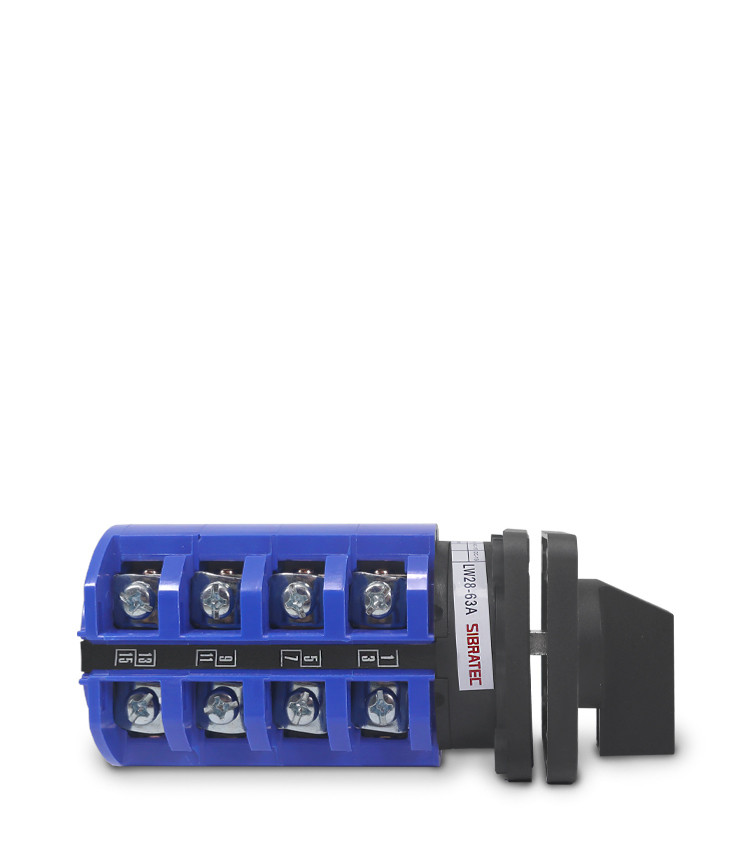 Chave de Transferência Rotativa 63A | 4 Polos | 3 Posições | Porta de Painel | Rede Gerador - LW28-63-4P