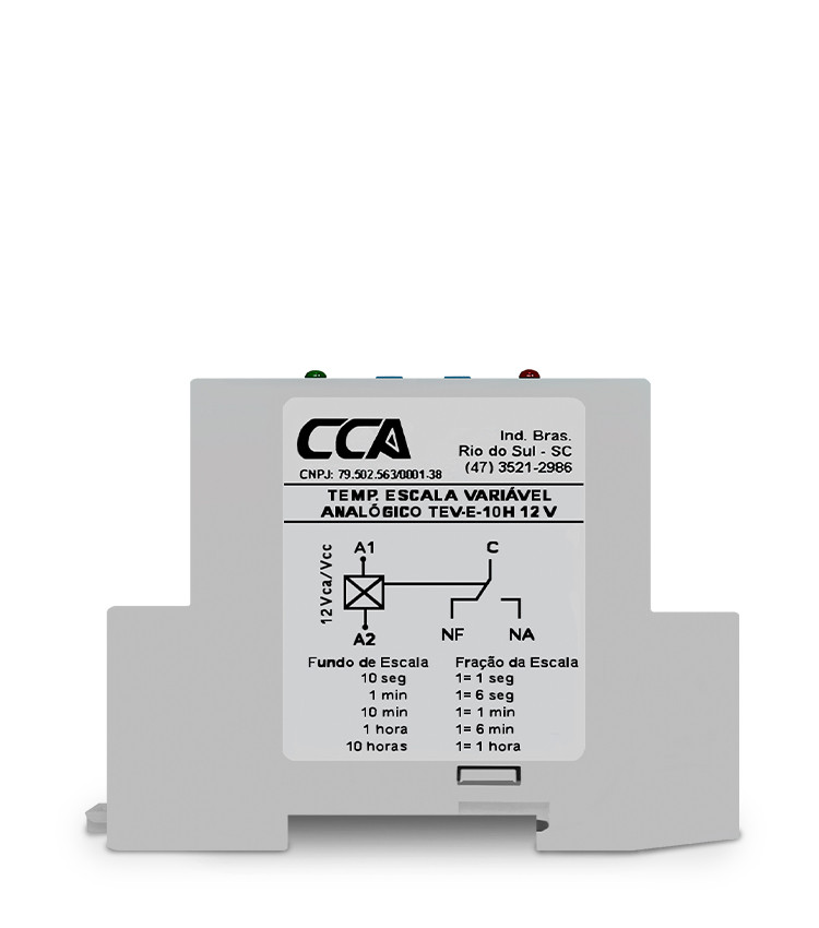 Temporizador Retardo na Energização 12V Multiescala Ajustável 0,3s até 10h (ON-DELAY) - TEV-10H