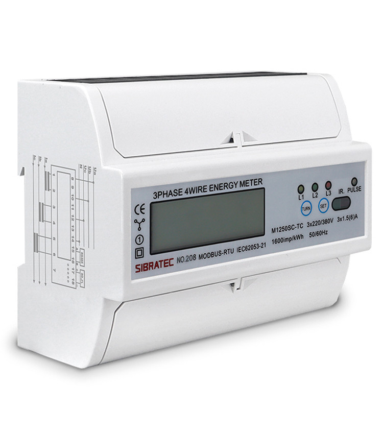 Medidor de Energia kWh Trifásico Medição Indireta por TC x/5A (5A-5000A)