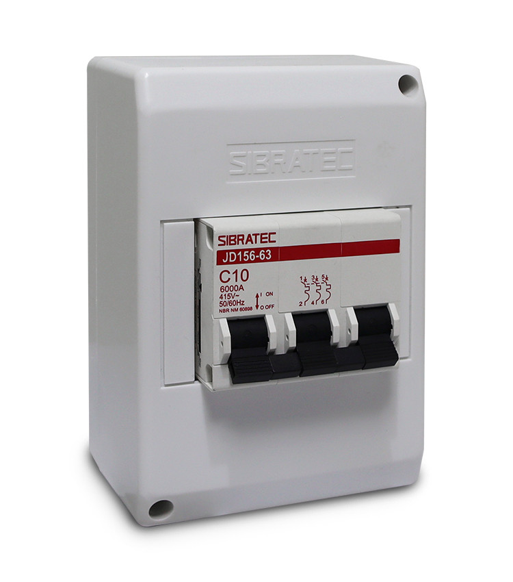 Caixa Plástica de Sobrepor para Disjuntor DIN de 3 e 4 Polos - QDS-4P Caixa Plástica de Sobrepor para Disjuntor DIN de 3 e 4 Polos - QDS-4P