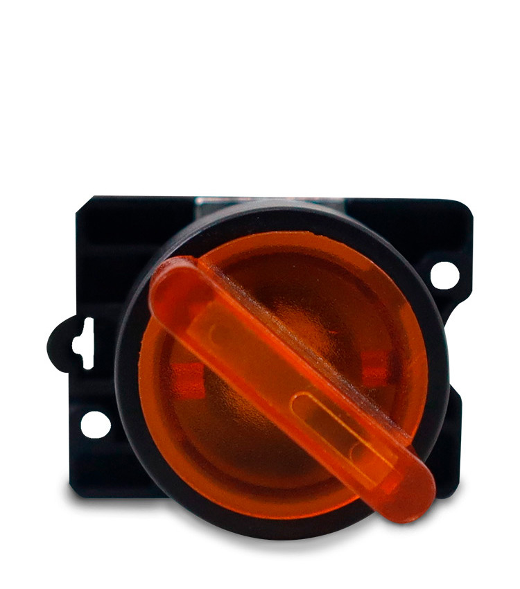 Chave Seletora Iluminada Amarelo 24V com 3 Posições 2NA Plástica 22mm - XB2-EK3565