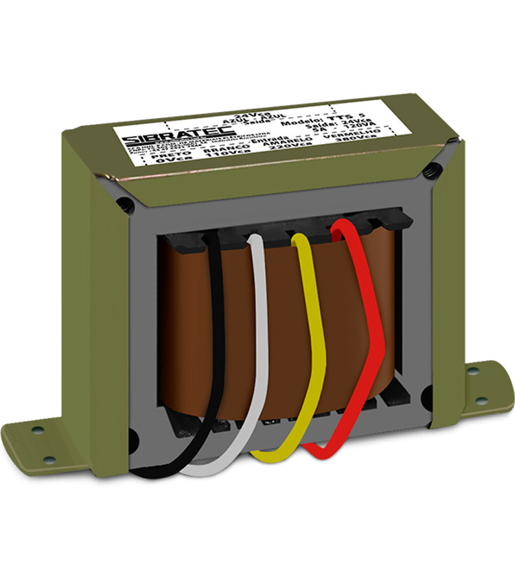 Transformador de Tensão 110V 220V 380V para 24V 5A 120VA para Comando - NR12