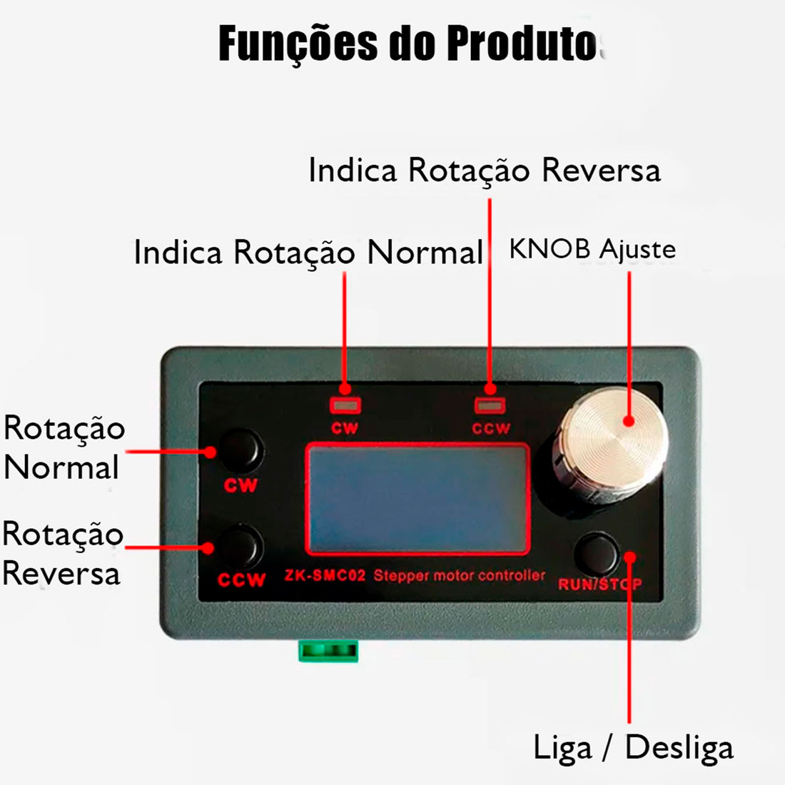 Controlador Digital Velocidade Reversão Ângulo Ciclos 12/24V com Driver para Motor De Passo Nema Controlador Digital Velocidade Reversão Ângulo Ciclos 12/24V com Driver para Motor De Passo Nema