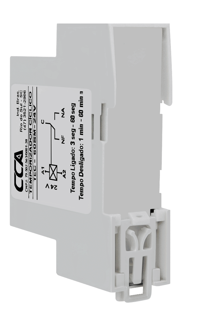 Temporizador Cíclico Liga 0-60 Seg. X Desliga 0-60 Min. - 24V Temporizador Cíclico Liga 0-60 Seg. X Desliga 0-60 Min. - 24V