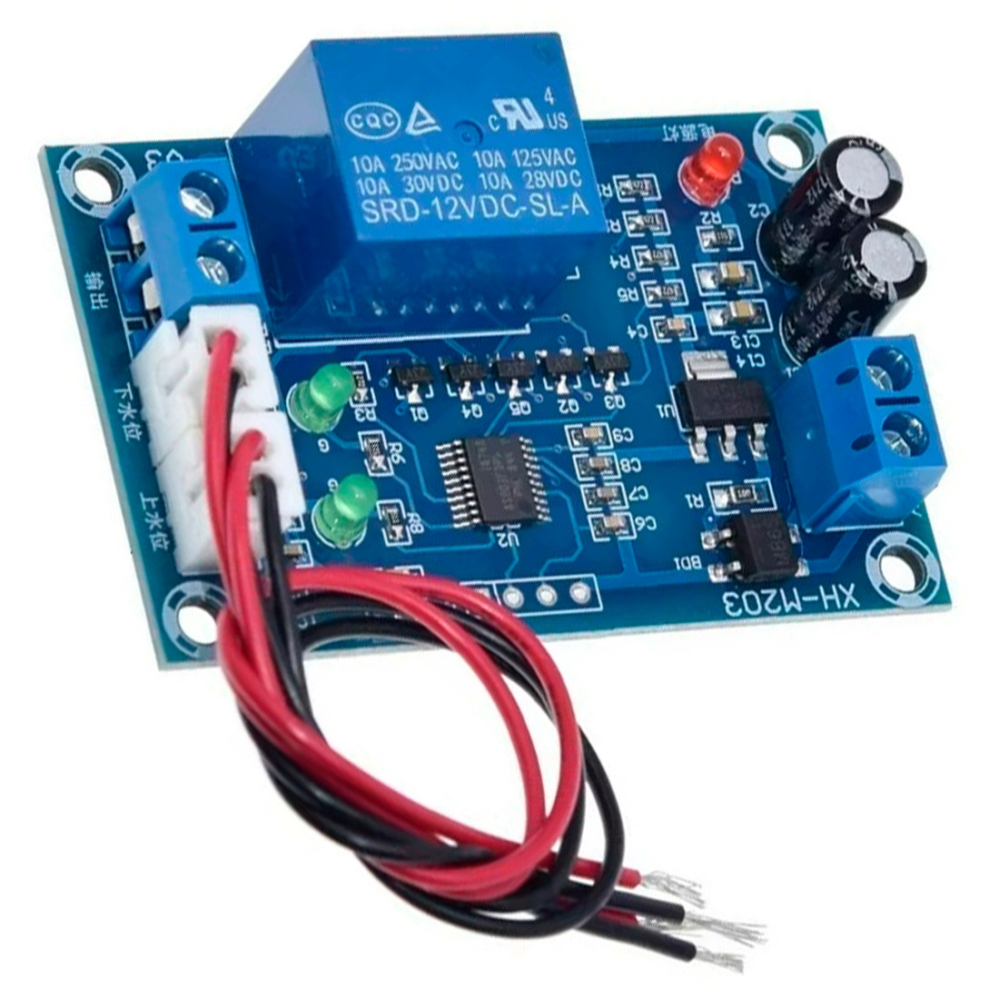 Kit Controlador Nível Automático Módulo Xh-m203 12v + 2 Chave Boia