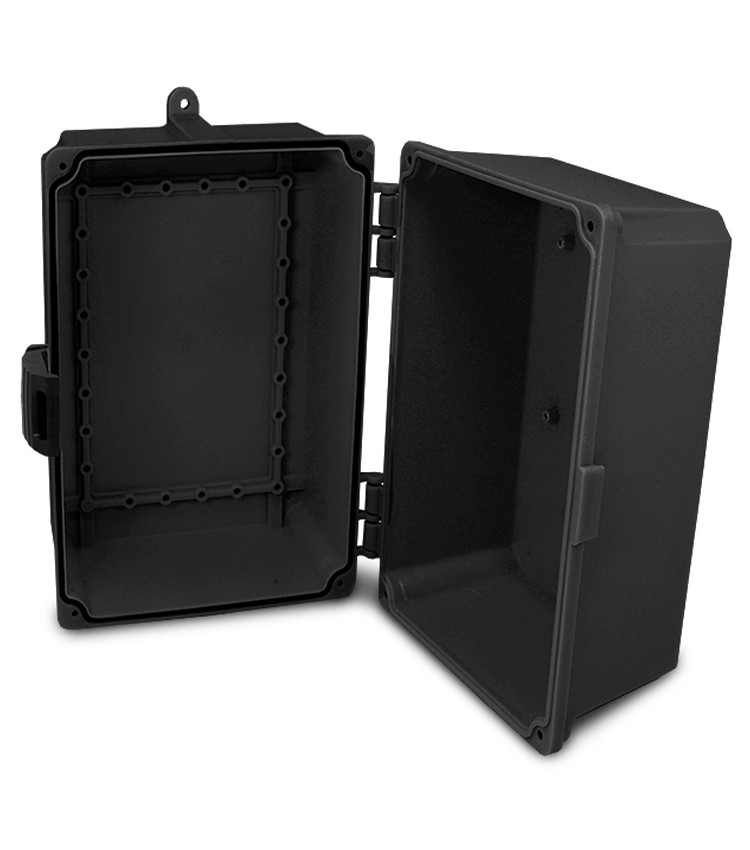 Quadro de Comando Caixa Plástica Preta P 20x14x14cm para Montagem de Materiais Elétricos - C201414-PT