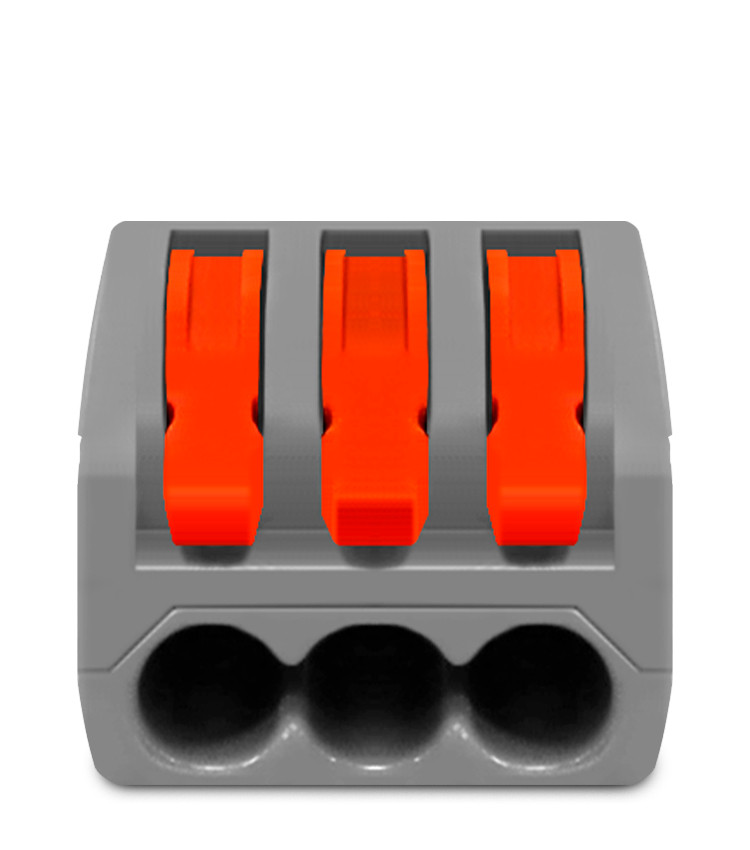 Conector de Emenda Rápida 3 Vias Conectadas para Cabo até 4mm² Corrente máx. 32A - KV413